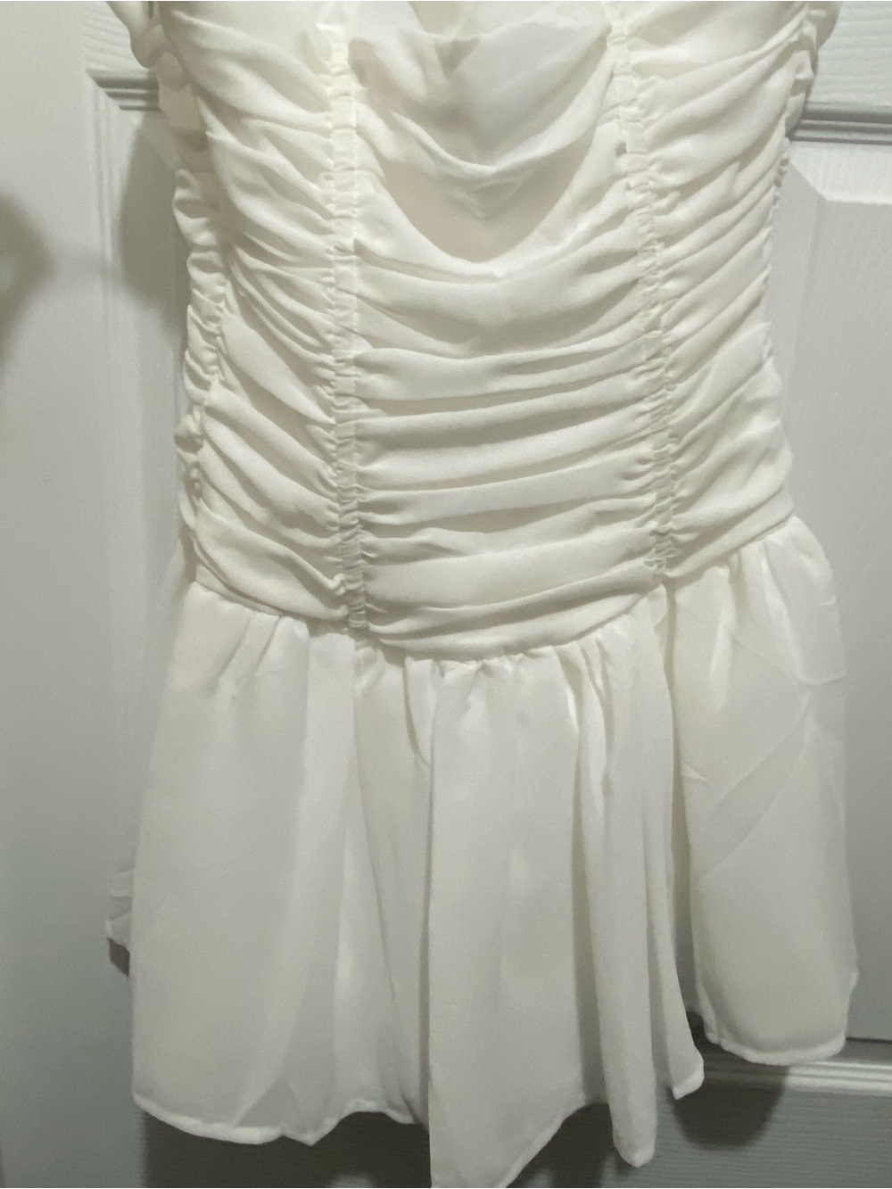Peppermayo NWOT Meadow Dreams White Strapless Ruched Mini Dress - Picture 5 of 9